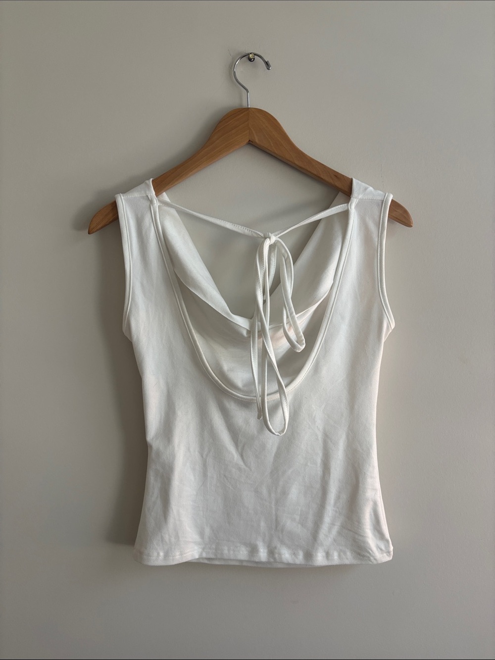 Tie Up Draped Tank Top - Picture 4 of 4